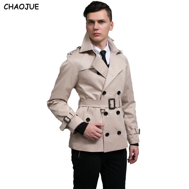 CHAOJUE New Men's Trench Coat England Quality Beige