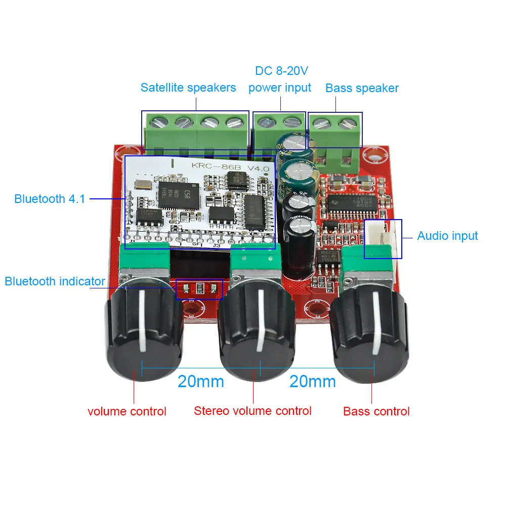 AIYIMA 15 Вт* 2+ 30 Вт TPA3110D2 сабвуфер Bluetooth 2,1 канальный TPA3110 активные Цифровые усилители без потерь HIFI аудио усилитель плата