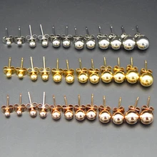 1 пара унисекс из нержавеющей стали простые круглые серьги-гвоздики для ушей Верхние Серьги-гвоздики 3-8 мм Ювелирные изделия для пирсинга