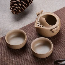 Китайский кунг-фу керамический чайник Cup Набор Творческий Drinkware путешествия быстрый чайник кружка портативный фарфоровый чайник