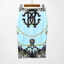 Летняя новая элегантная юбка-карандаш в стиле ретро модная повседневная Дизайнерская одежда с высокой талией с принтом, сексуальные женские юбки
