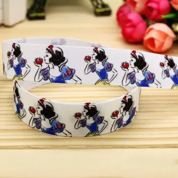 

7/8'' Free shipping princess printed grosgrain ribbon hair bow headwear party decoration wholesale OEM 22mm H5105