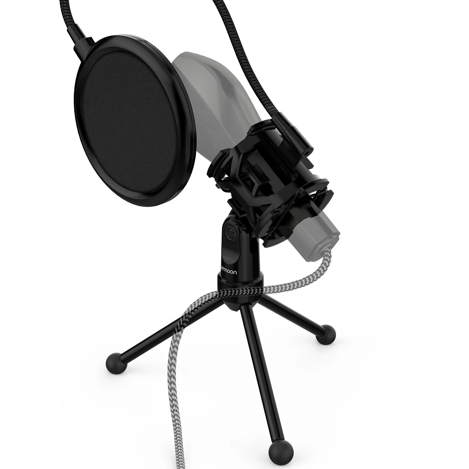ammoon Mini Tripod Microphone Stand with Shock Mount Desktop Mic Holder