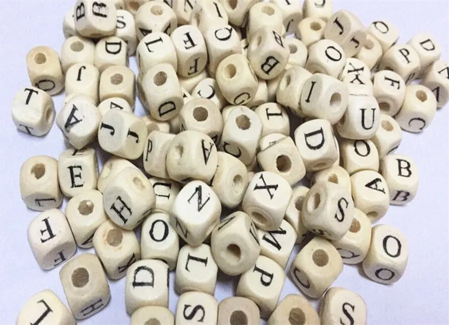 100PCs Natural Alphabet/ Letter Cube Wood Beads 10x10mm(3/8&quotx3/8&quot) XP0266 | Дом и сад