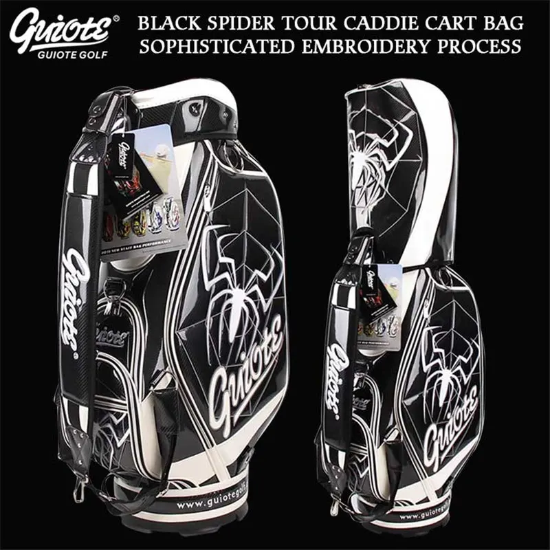 [4 цвета] Widow Maker Spider Golf Caddie сумка для клюшек PU кожаная сумка для гольфа с дождевиком 5-way для мужчин и женщин - Цвет: black