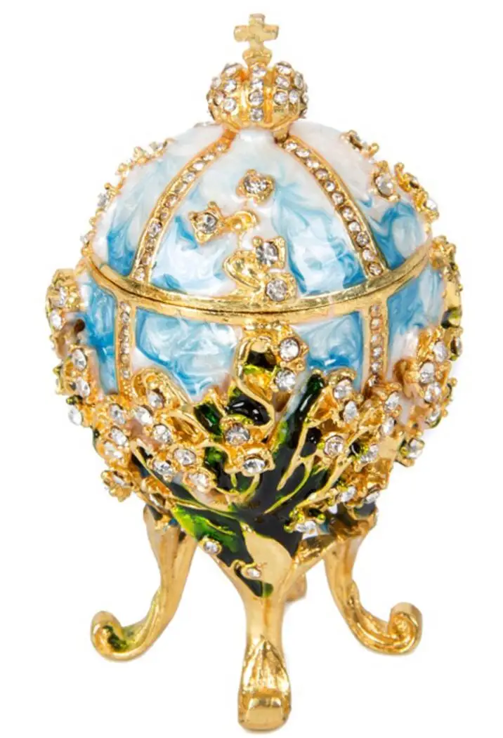 QIFU Новое поступление домашний декор Faberge яйцо 1898 ландыши копия яйца для домашнего декора - Цвет: Sky blue