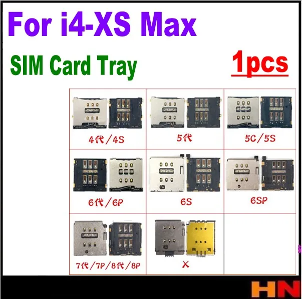 

1pcs For iphone 4 4s 5 5s 5C 6 7 8 plus X XS XR XS MAX SIM Reader Card Slot Holder Port Replacement Repair