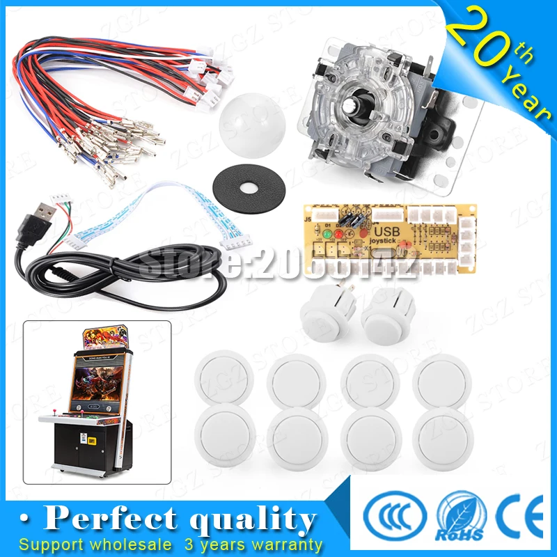 

OEM Arcade Joystick DIY Kit Zero Delay Arcade DIY Kit USB Encoder To PC games oem 2 pin Joystick buttons