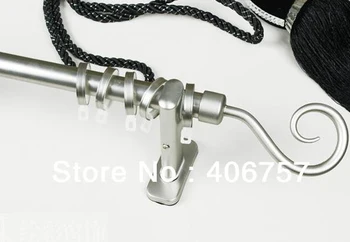 

New metal hook design finial eco plate process quality 22mm 7/8-IN dia.0.8mmT single curtain rod +Znic brackets+Stainless rings