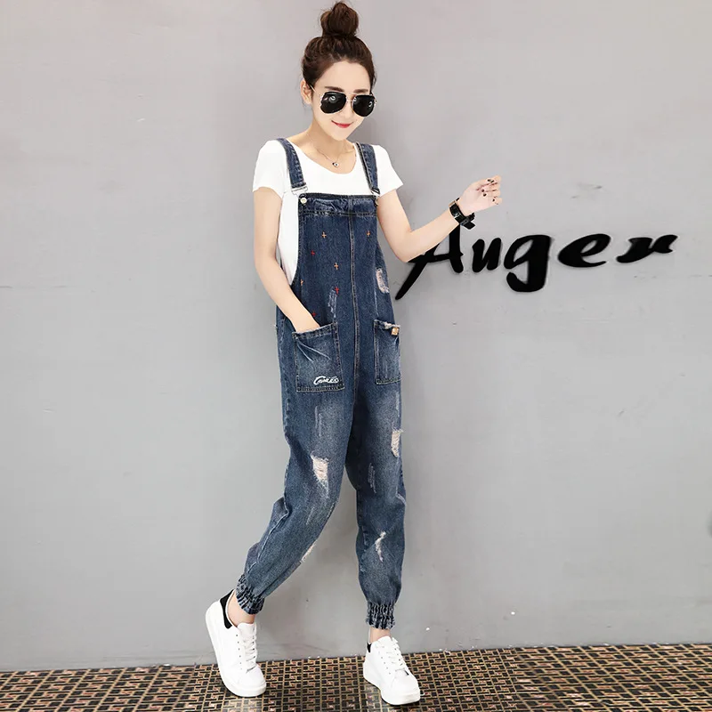 Fashion Woman Playsuits 2019 Spring Autumn New Jeans Jumpsuit Ripped Full Length Denim Overalls Casual Pencil Bodysuits NO855 Fashion Woman Playsuits 2019 Spring Autumn New Jeans Jumpsuit Ripped Full Length Denim Overalls Casual Pencil Bodysuits NO855