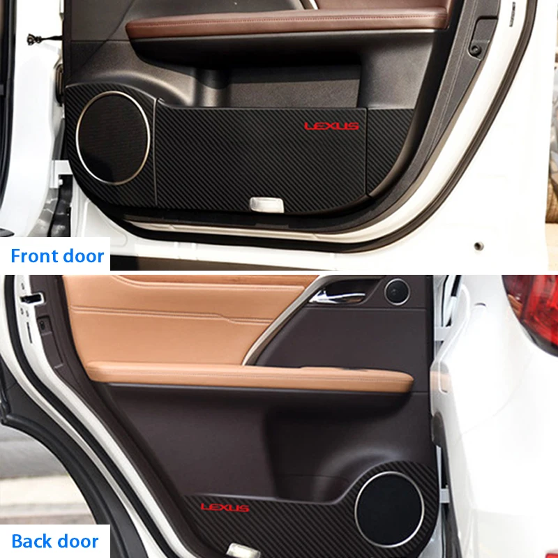 For Lexus ES 2013-2014 Car Door Anti-Kick Pad 3D Carbon Fiber Protection Mat