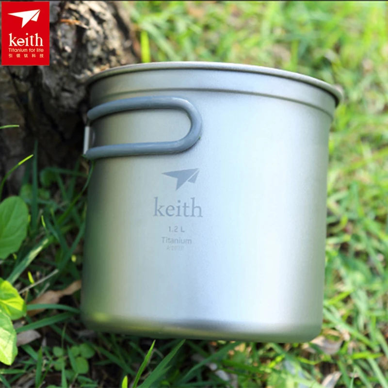 Keith Titanium Pot Titanium Cookware Set caldero y sartén 400 ml + 1.2L senderismo caza Camping Picnic Set de cocina ti6013 Keith Titanium Pot Titanium Cookware Set caldero y sartén 400 ml + 1.2L senderismo caza Camping Picnic Set de cocina ti6013