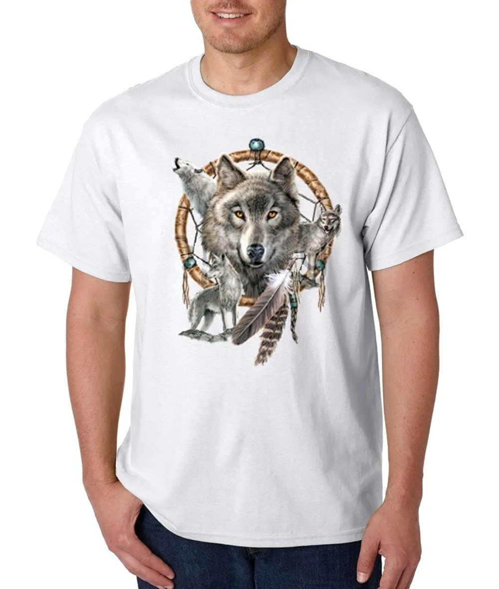 Cheap Graphic T Shirts Short Graphic Native American Wolf Dream T shirt ...