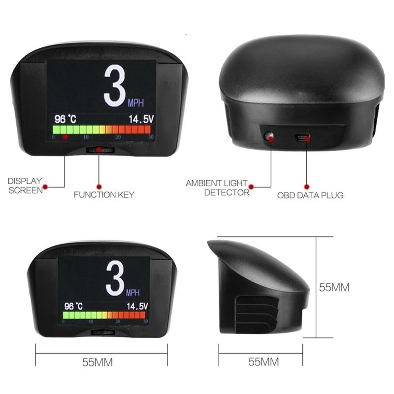 AUTOOL X50 Plus 12 В автомобиль OBD HUD Многофункциональный дисплей с цифровым измерителем
