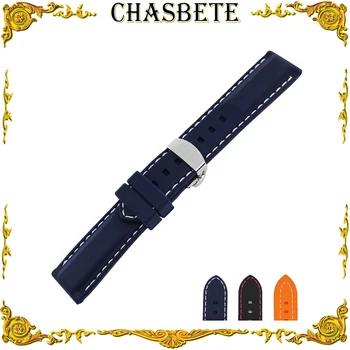 

Silicone Rubber Watchband for Rado Watch Band 22mm Strap Loop Resin Bracelet Wrist Belt Men Women Blue Black + Tool + Spring Bar