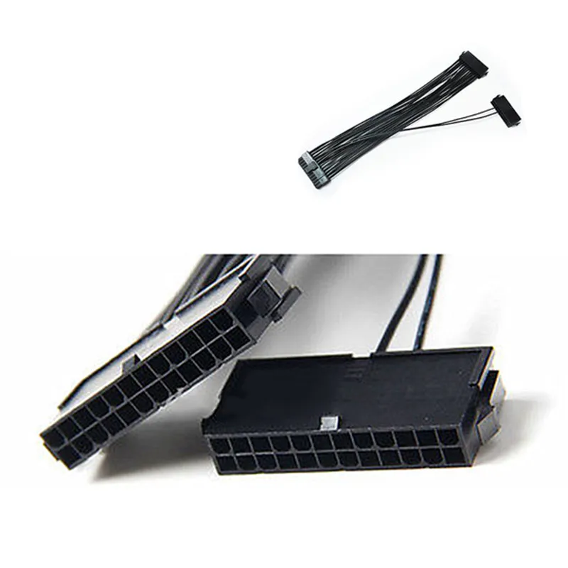 30cm 24Pin 20+4pin Dual PSU ATX Power Supply Adaptor Cable Connector For Mining EM88
