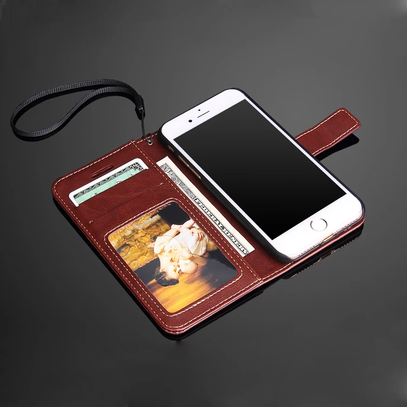 Коричневый Fierre Shann бренд 64 узор Искусственная кожа бумажник чехол для iPhone 7 Plus/8 Plus