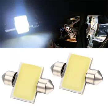 

Hot 2PCS White 31mm 12-SMD 12V COB LED Car Interior Dome Map Light Bulbs DE3175