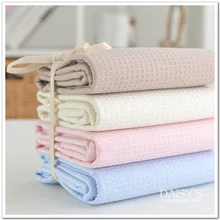 50cm x120cm pink blue waffle cotton Fabri, DIY Bathrobes Handmade Patchwork Clothing Suit for Soft Natural Cotton Agent 240g/m