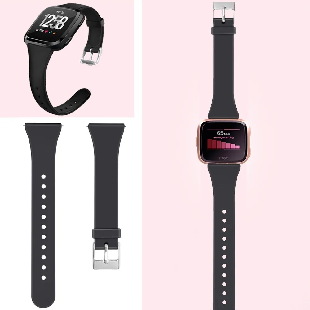 

Coolaxy Replacement Band For Fitbit Versa Starp Soft Silicone Slim Thin Narrow Wristband Bracelet For Fitbit Versa Lite Women
