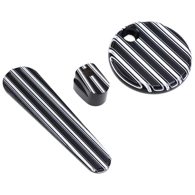 

New Black Motorcycle Parts Fuel Tank Door Dash Track Insert Ignition Cap For Harley Street Glide Road Electra 2014-2017