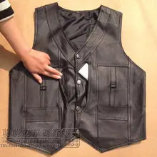 BOCO овечья кожа жилет мужской сердце задний слой жилет