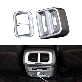 

ABS Matte AC Outlet Trim Rear Seat Air Outlet Frame Decoration Cover For Volkswagen VW Tiguan 2017 2018 Interior Accessories