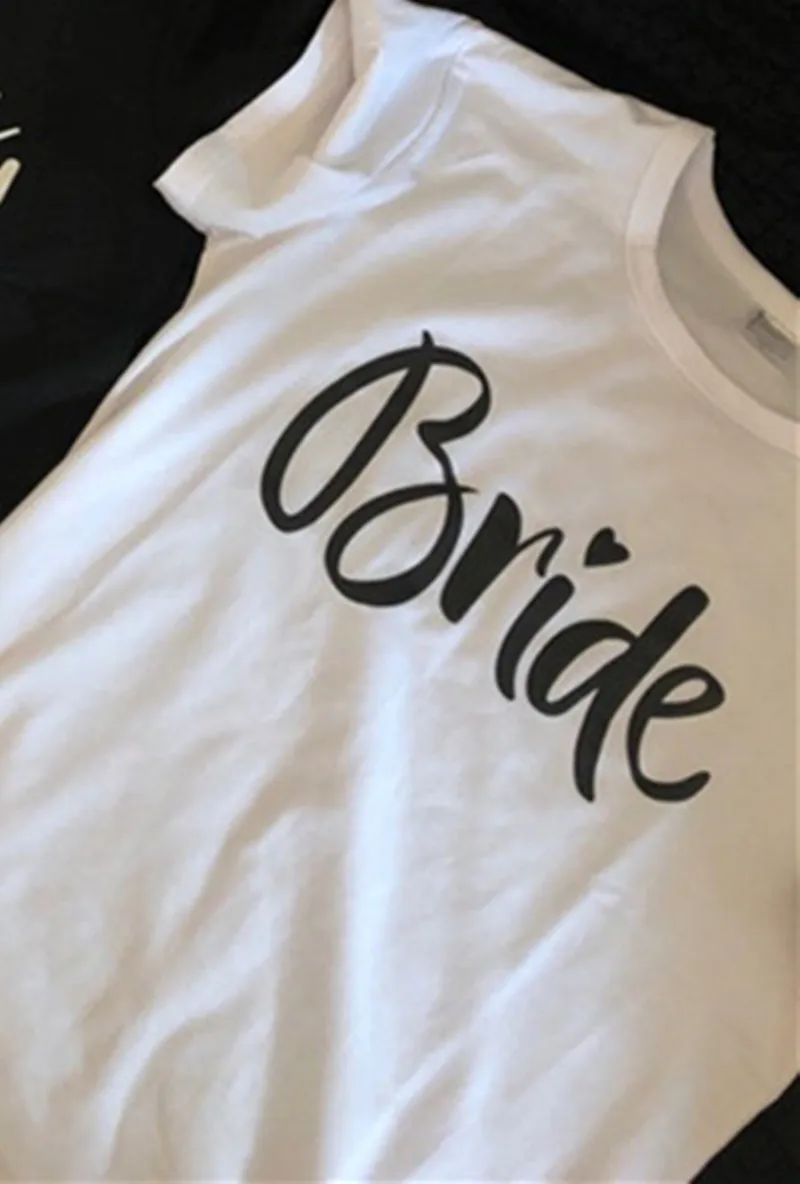 Женская футболка с круглым вырезом и логотипом подружки невесты женская для