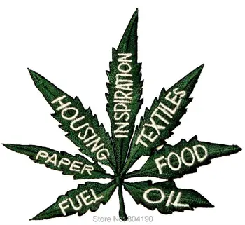 

Hemp Cannibis Uses Pot Leaf Legalize Weed retro boho hippie applique iron-on patch embroidery