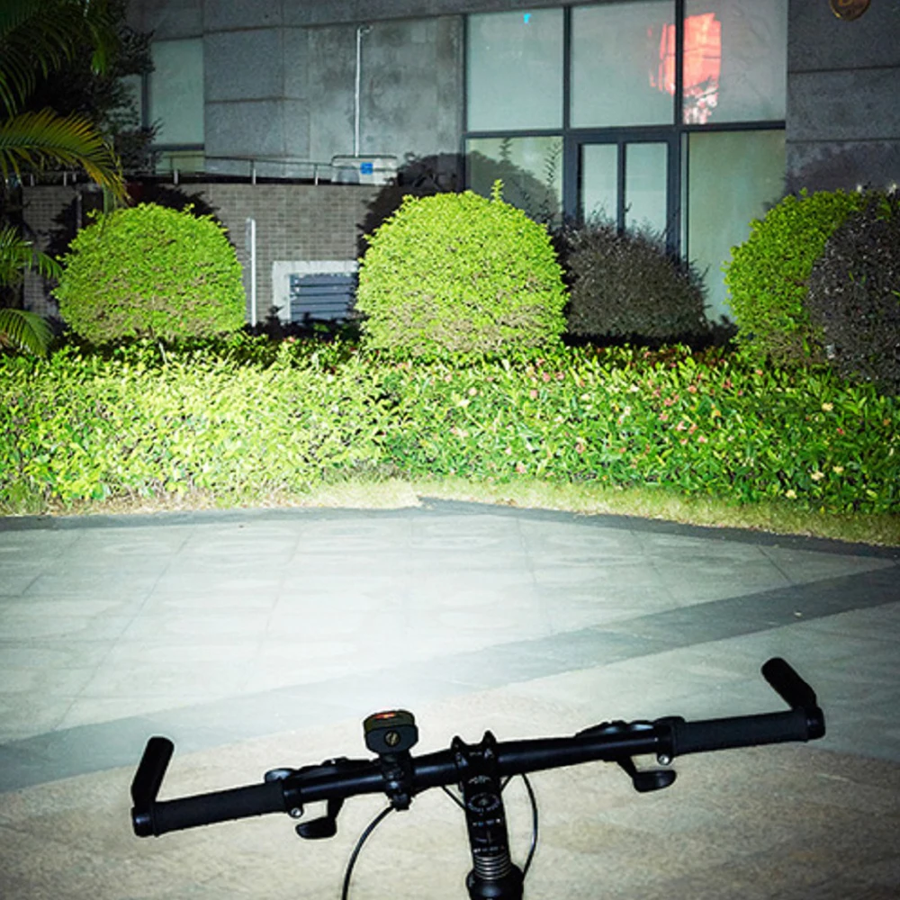 Передняя велосипедная лампа 6000лм 2X XM-L2 светодиодный велосипедный головной светильник со встроенным аккумулятором 6000 мАч+ крепление+ защитный задний светильник