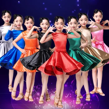 

Latin Dance Dress for Girls New Short Sleeve Lace Standard Ballroom Dancing Dress for Kids Salsa Rumba Cha Cha Samba Tango Dress