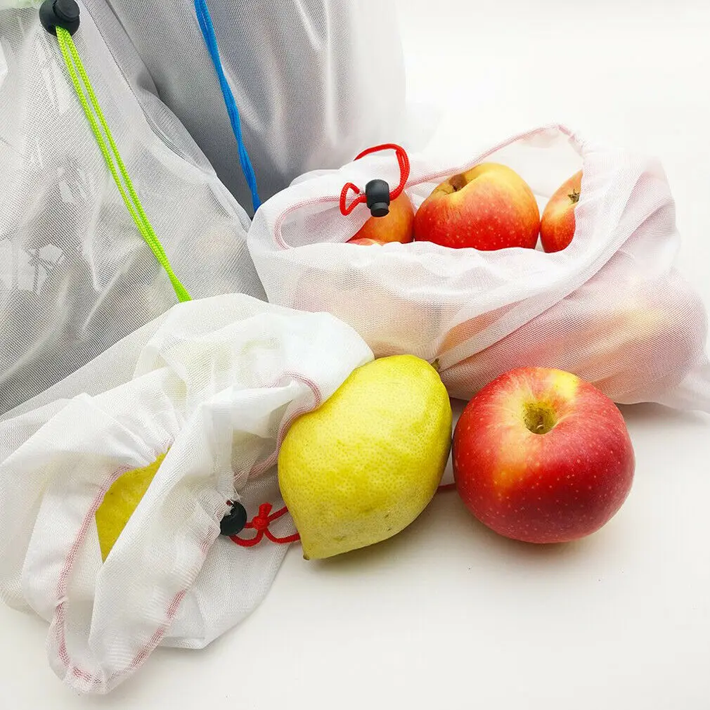 

12Pcs Reusable Mesh Produce Bag for Zero Waste Fruit Veg Plastic-Free Vegetables Loose Storage Bags