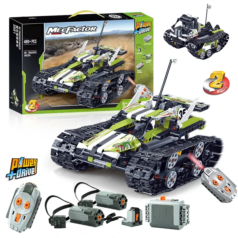 

480pcs 2 in1 technic series Remote control RC 3501 Caterpillar vehicles Cars Building Block Toy compatible with 42065