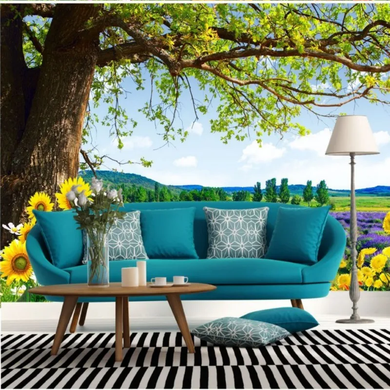 

Photo wallpaper Tree lavender 3D living room TV wall wallpaper lobby wallpaper custom mural