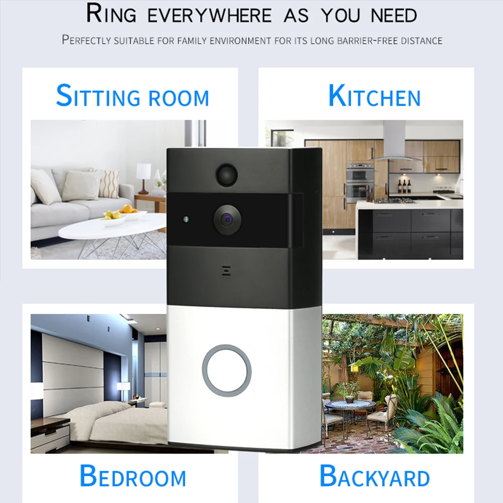 Wi-Fi визуальное кольцо умный дверной звонок умный дом Беспроводная камера видео дверной звонок телефон домофон домашний комплект Модуль Автоматизации безопасности