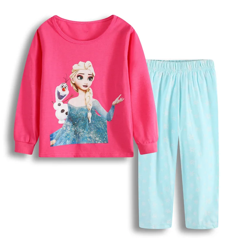 Пижамные комплекты с героями мультфильмов для детей от 2 до 7 лет хлопковый комплект одежды с длинными рукавами, весенне-зимний детский пижамный комплект, одежда для сна для маленьких девочек и мальчиков, LS177