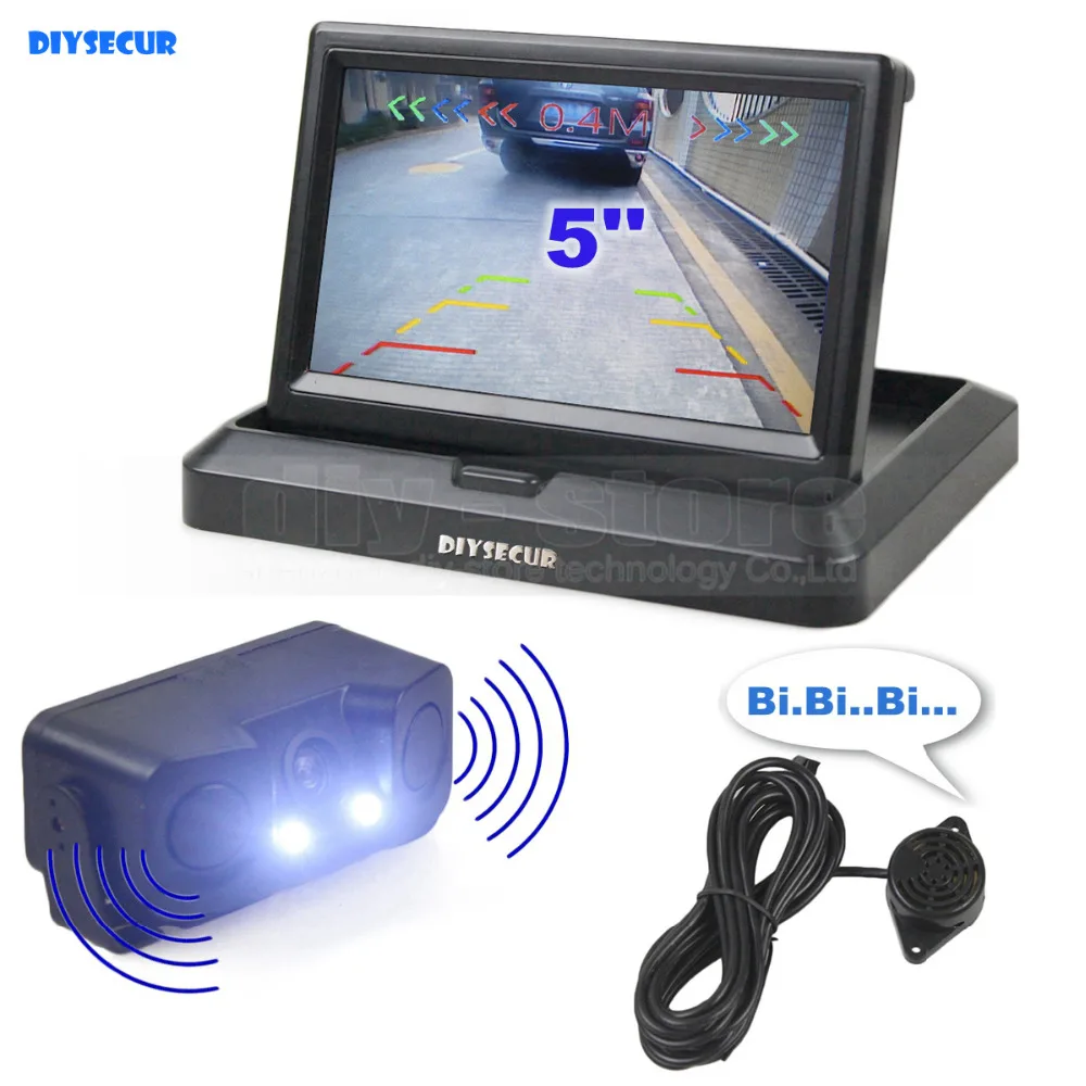 DIYSECUR 5 Inch Car Reversing Camera Kit Back Up Car Monitor Parking