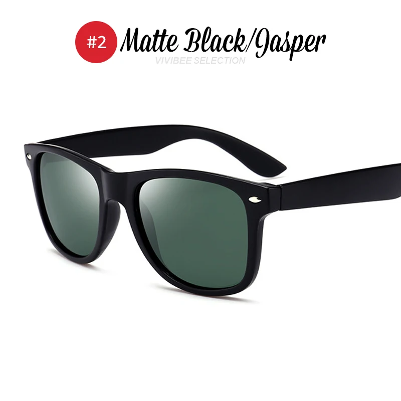 VIVIBEE, классическая черная оправа, поляризационные солнцезащитные очки для мужчин, UV400, для вождения, поляризационные линзы, Casey Neistat, зеркальные очки,, мужские s - Цвет линз: 2 Matte Black Jasper