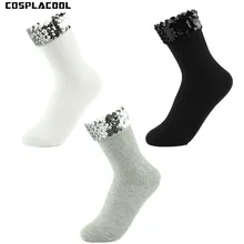 [COSPLACOOL] осень/зима дизайн творческий Носки женская обувь высокого качества ручной работы блестками однотонные носки для женщин Meias