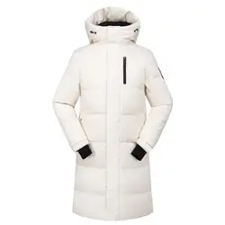 Высокое качество X-длинный пуховик Для мужчин бренд IN-YESON Термальность толстые ветрозащитный Белое пуховое пальто Для мужчин зимняя