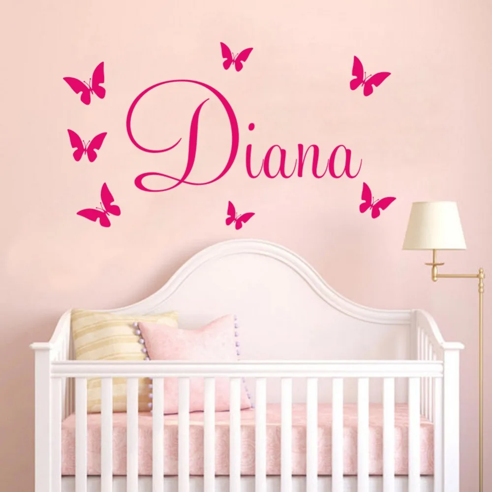 Customer made Personalised Name Among The Butterflies Wall Stickers