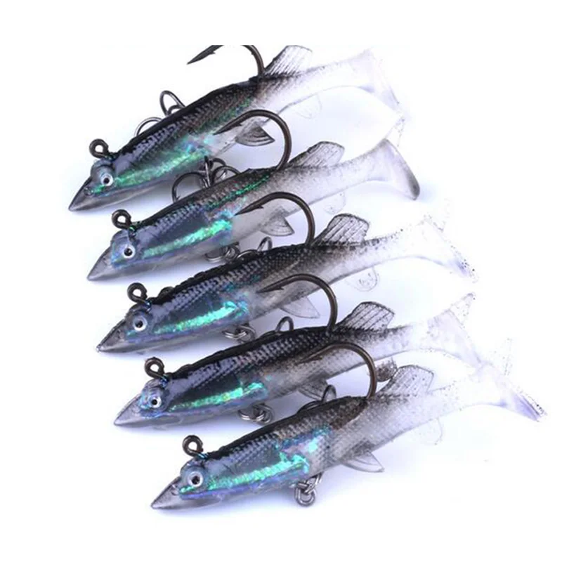 5pcs 8cm/11g Soft Lures Worm Bass Trout Fishing Baits Soft Lures Crank
