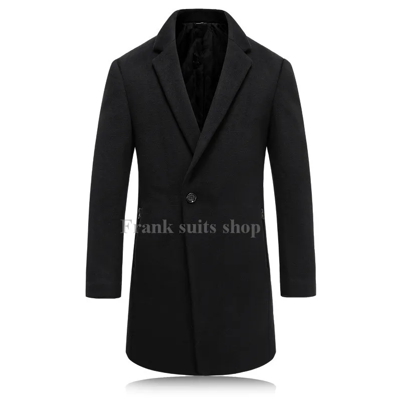 Мужское шерстяное пальто длинное на заказ плотное повседневное 2017 | Мужская