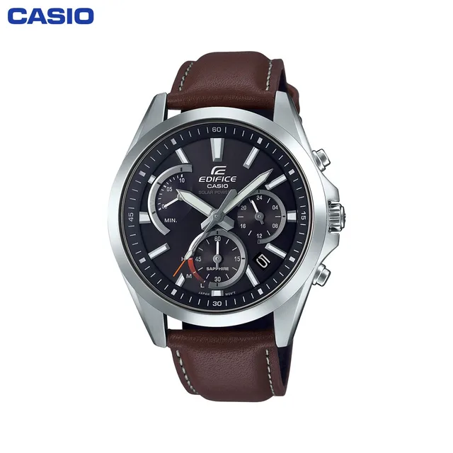 Наручные часы Casio EFS-S530L-5AVUEF мужские с кварцевым хронографом на кожаном ремешке