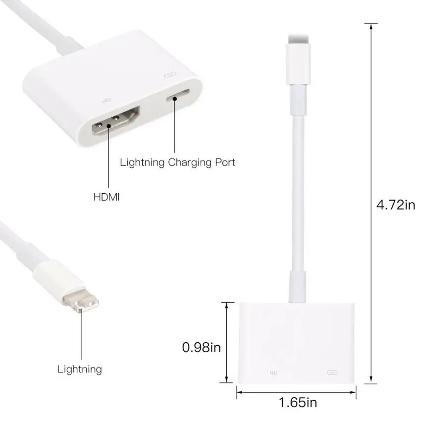 Для Lightning-Digital AV HDMI 4K USB кабель для iPhone-HDMI разъем адаптера 1080P HD адаптеры для iPhone XS X iPad Air 3