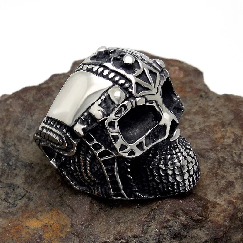 Modyle Vintage Europe Silver-Color Stainless Steel Skull Rings Party Ring Men Ring Rock Punk Horrible Rings