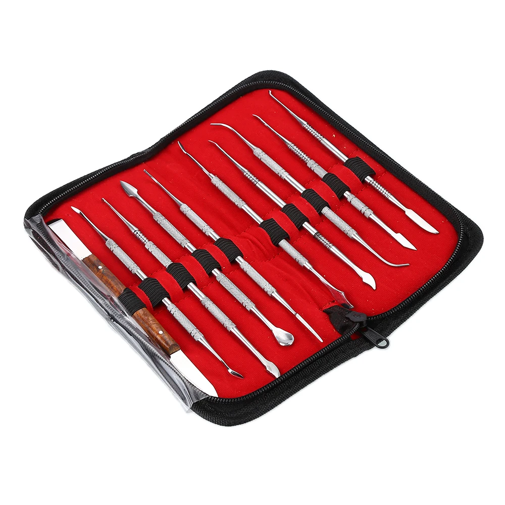 

Dropship New Stainless Steel Teeth Wax Carving Dental Tool Set Oral Teeth Clean Hygiene Explorer Probe Hook Teeth Whitening Tool