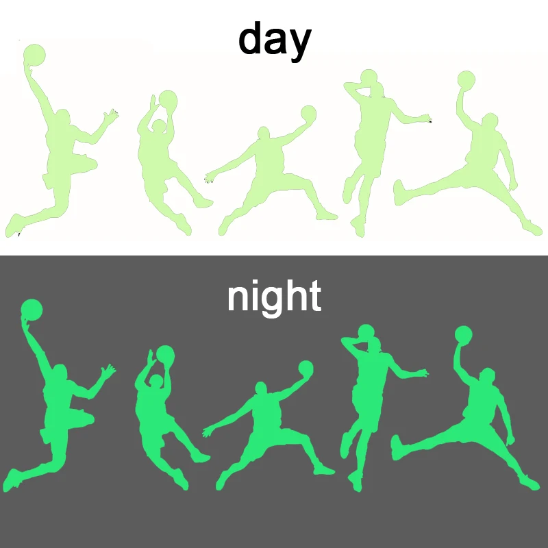

9PCS basketball night glow wallpaper DIY switch sticker children's room wallpaper home decoration family bedroom wall sticker
