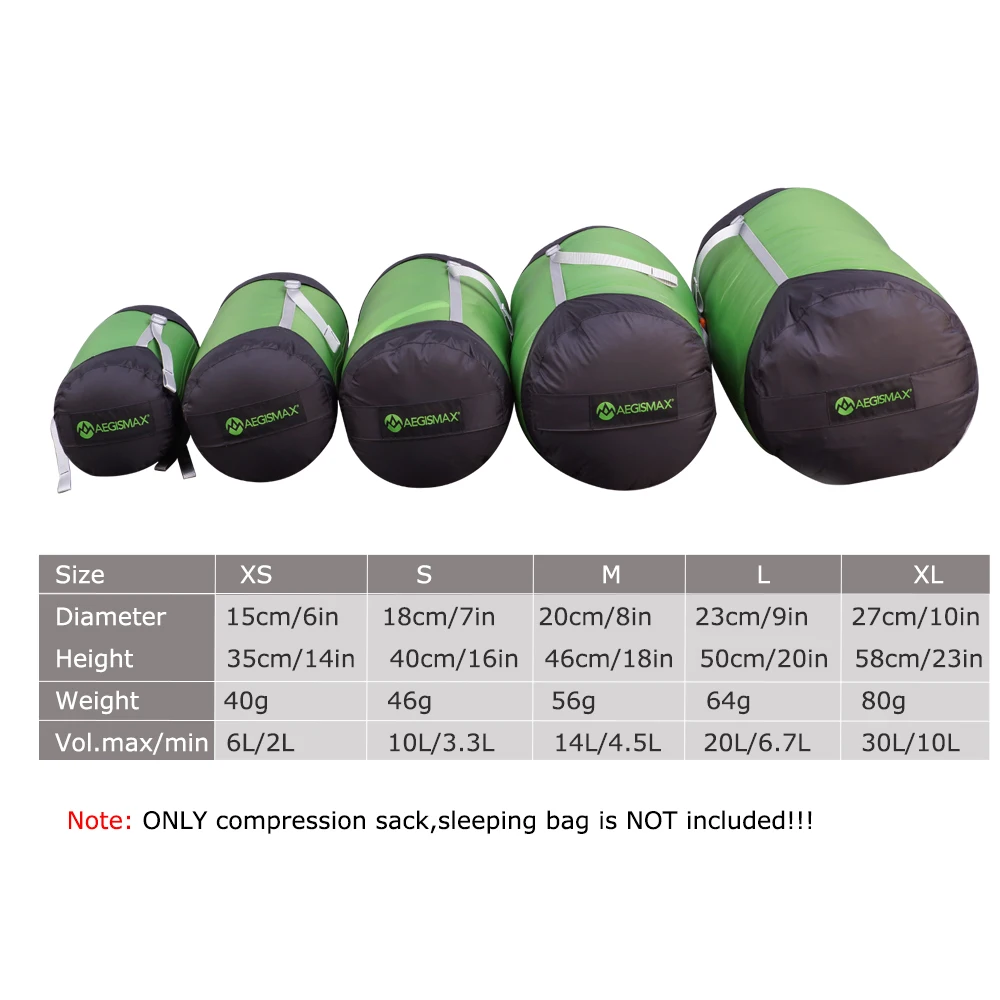 Ceny AEGISMAX Outdoor śpiwór Pack kompresyjny worek bagażowy do przechowywania torba do noszenia akcesoria do toreb do spania Camping Hiking Outdoor