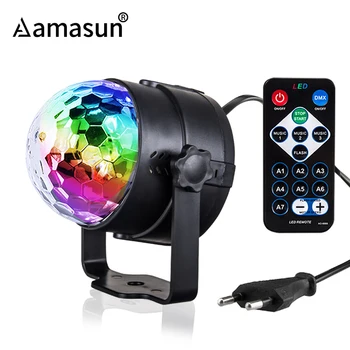 

Sound Activated Rotating Disco Light Ball Party Lights RGB Strobe Light 6W Dj Stage Light for Holiday Christmas Home KTV Wedding